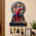 Personalized Spider-Man Hanging Rack - Custom Family Key Holder Gift for Movie Fans Hanging Rack GradoCreations