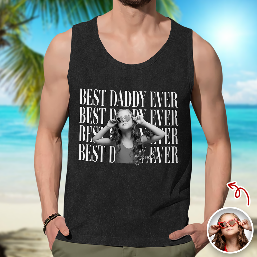 Personalized Vintage Photo Tank Top Unique Gift for Dad HN590 - 3D Tanktop GradoCreations