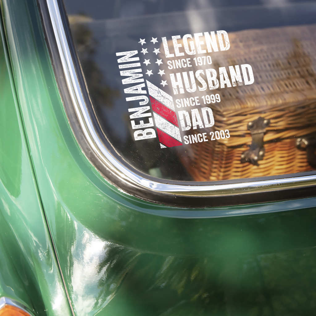 Personalized Dad Grandpa Car Decal Sticker Custom Family Gift Decal Sticker GradoCreations