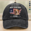 Personalized Washed Denim Baseball Cap Custom Photo Gift for Dog Dad HN590 - Washed Denim Baseball Cap GradoCreations