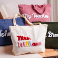 Personalized Corduroy Yarn Tote Bag Teacher Gift Custom Name Corduroy Yarn Tote Bag FIX GradoCreations