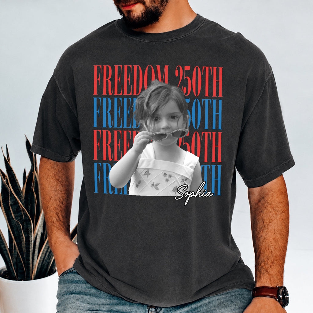 Custom Photo Comfort Shirt Personalized 250th Freedom Gift Comfort Shirt GradoCreations