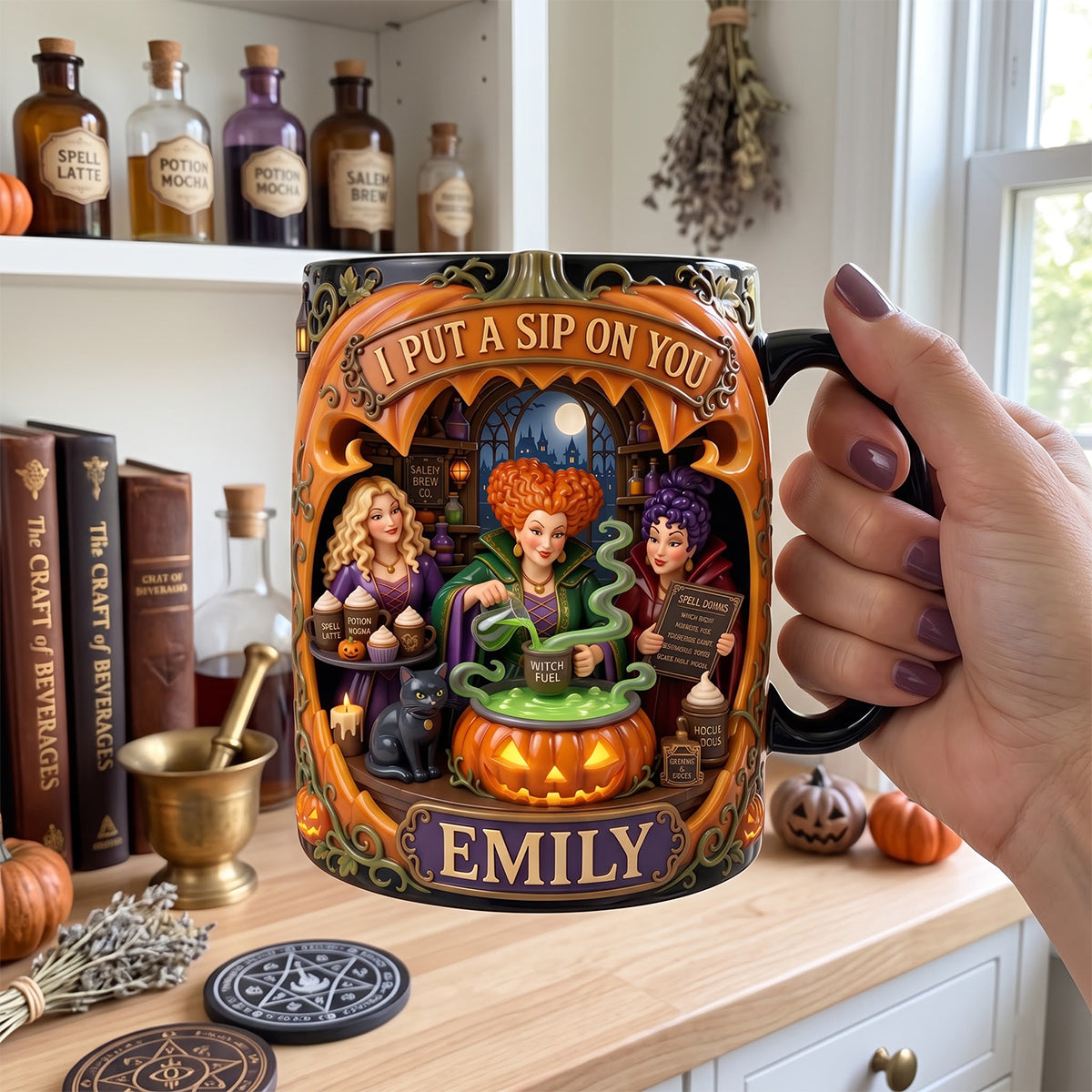 Personalized Halloween Mug for Witch Lovers with Names Mug GradoCreations