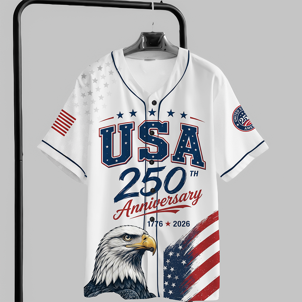 Personalized 250th Anniversary Baseball Jersey Shirt USA Gift Jersey Baseball Shirt GradoCreations
