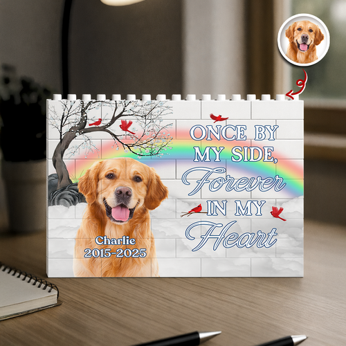 Custom Photo Dog Cat Memorial Building Block Personalized Gift HN590 - Building Blocks GradoCreations