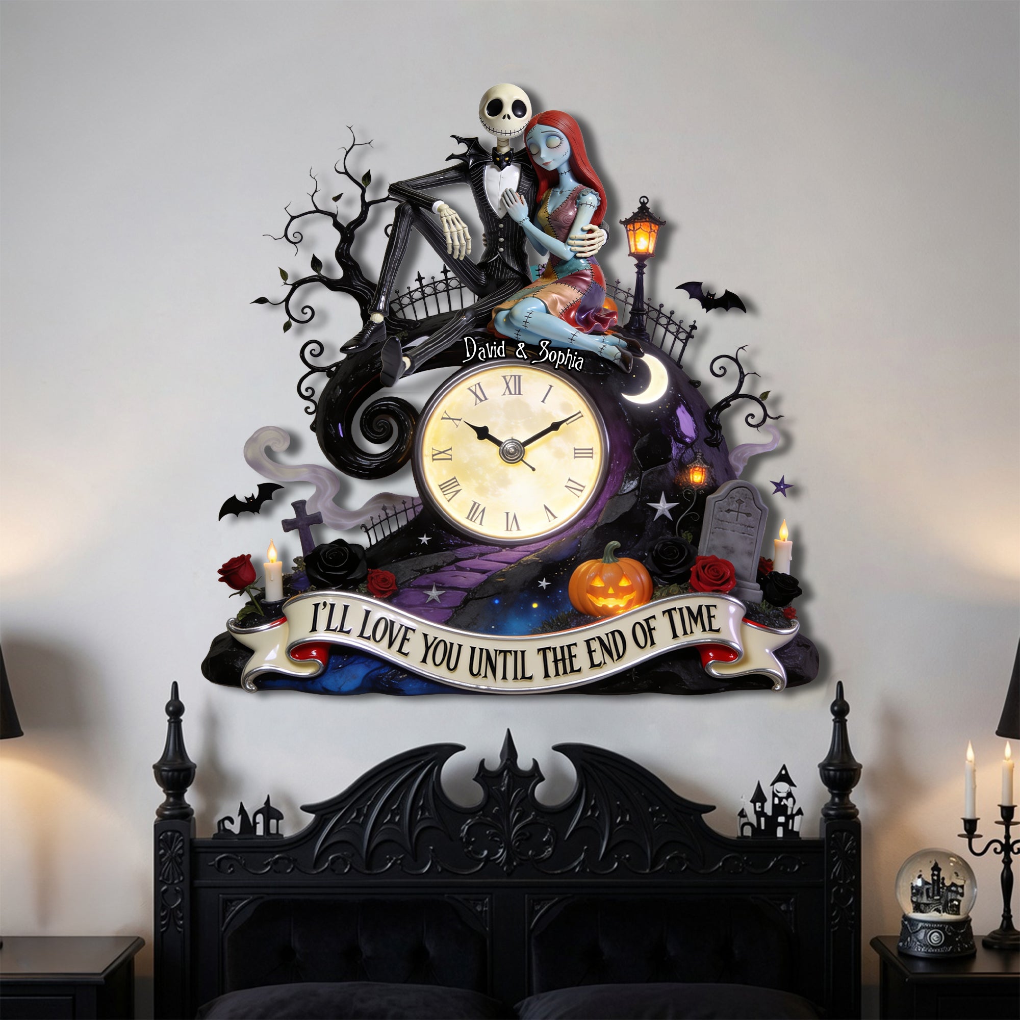 Personalized Acrylic Wall Clock Gift for Couples - I'll Love You Until the End of Time Wall Hanging Clock GradoCreations