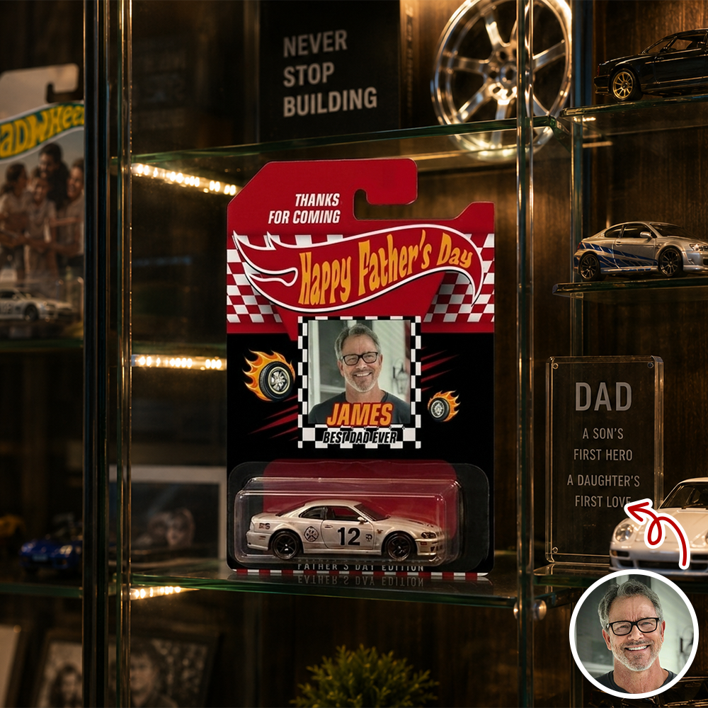 Personalized Photo Hot Wheels Toy Car Birthday Gift for Dad HN590 - Hot Wheels GradoCreations