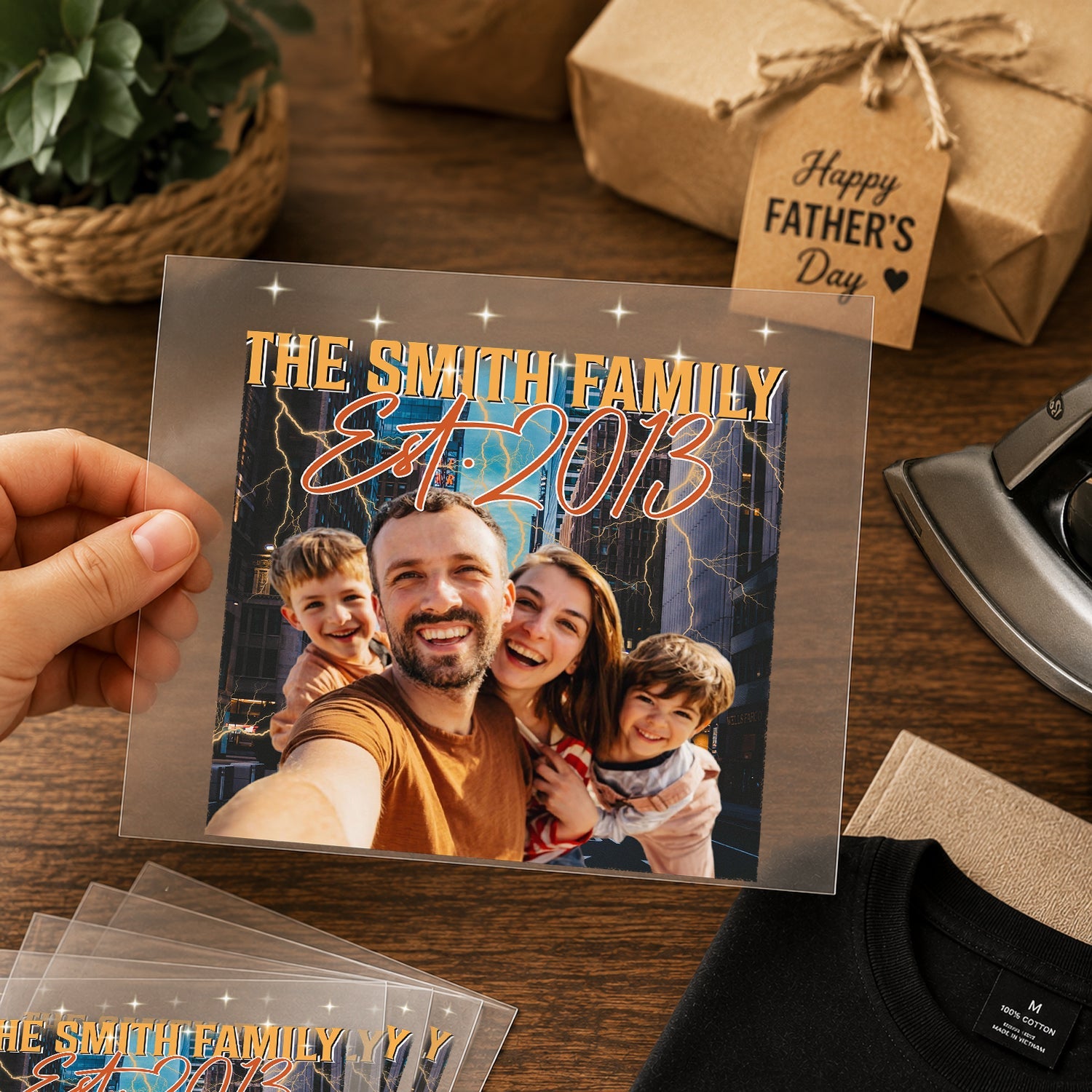 Personalized Retro Photo DTF Transfer Gift for Dad HN590 - DTF Transfer GradoCreations