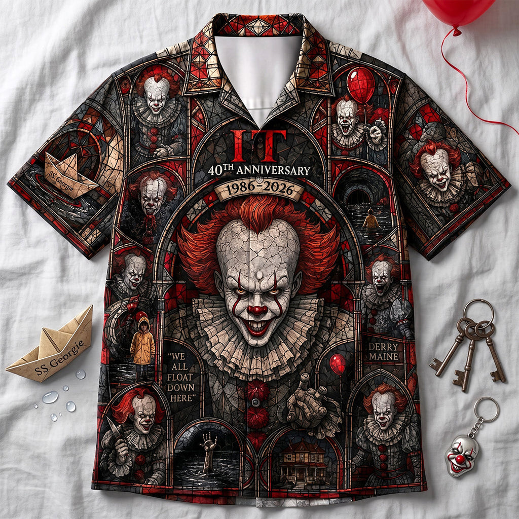 Personalized Hawaiian Shirt for Horror Lovers - IT Movie Theme Gift Hawaiian Shirt GradoCreations