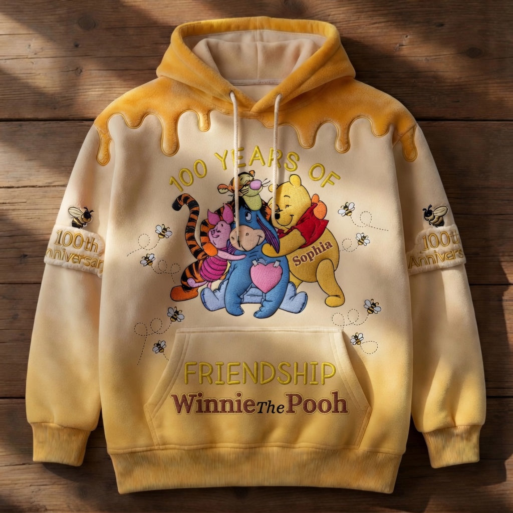 Personalized Winnie the Pooh AOP Shirt 100 Years of Friendship Gift for Movie Fans