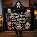 Personalized Hooded Blanket for Horror Lovers - Unique Halloween Gift Hooded Blanket GradoCreations
