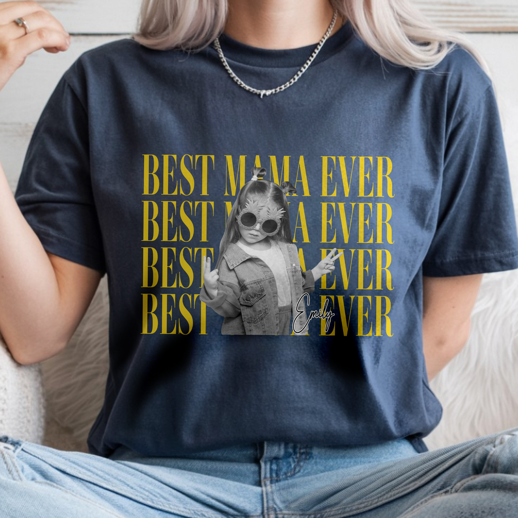 Personalized Vintage Photo Comfort Shirt Best Mom/Dad Gift Comfort Shirt GradoCreations