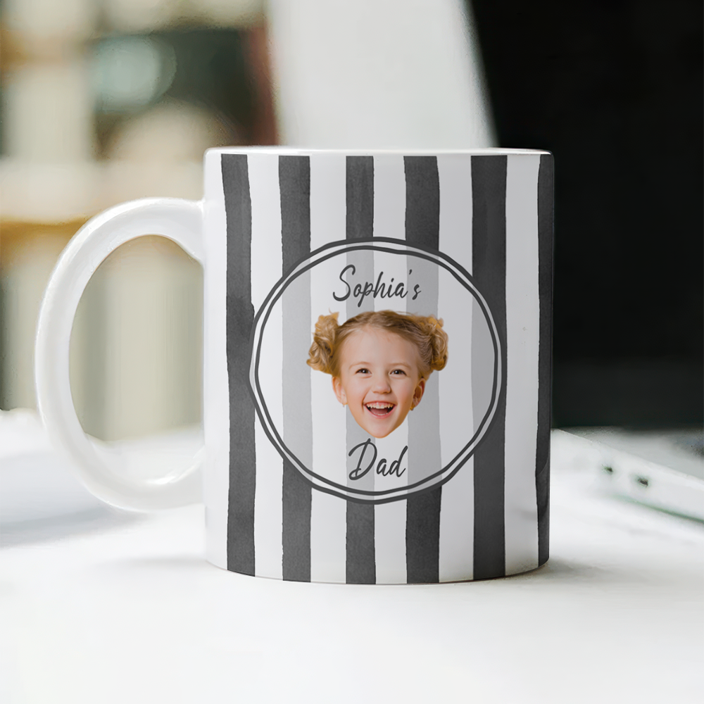 Personalized Baby Face Plaid Mug Custom Gift for Parents HN590 - edge to edge mug GradoCreations