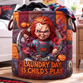 Personalized Creepy Doll Quilted Laundry Basket Gift for Horror Lovers Quilted Laundry Basket GradoCreations