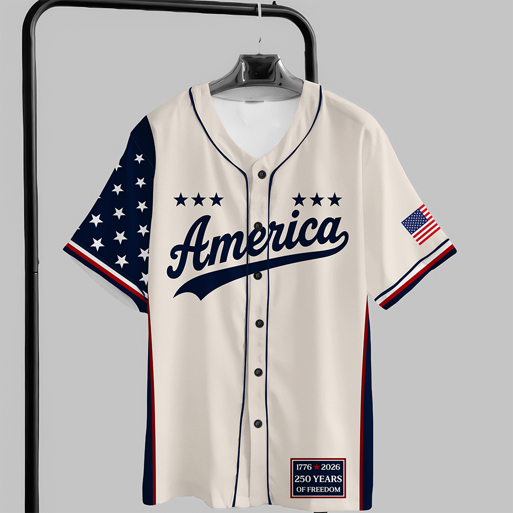 Personalized 250 Years of Freedom Jersey Shirt Gift for Dad HN590 - Baseball Shirt GradoCreations
