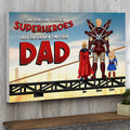Personalized Superhero Dad Canvas Wall Art Gift for Father's Day