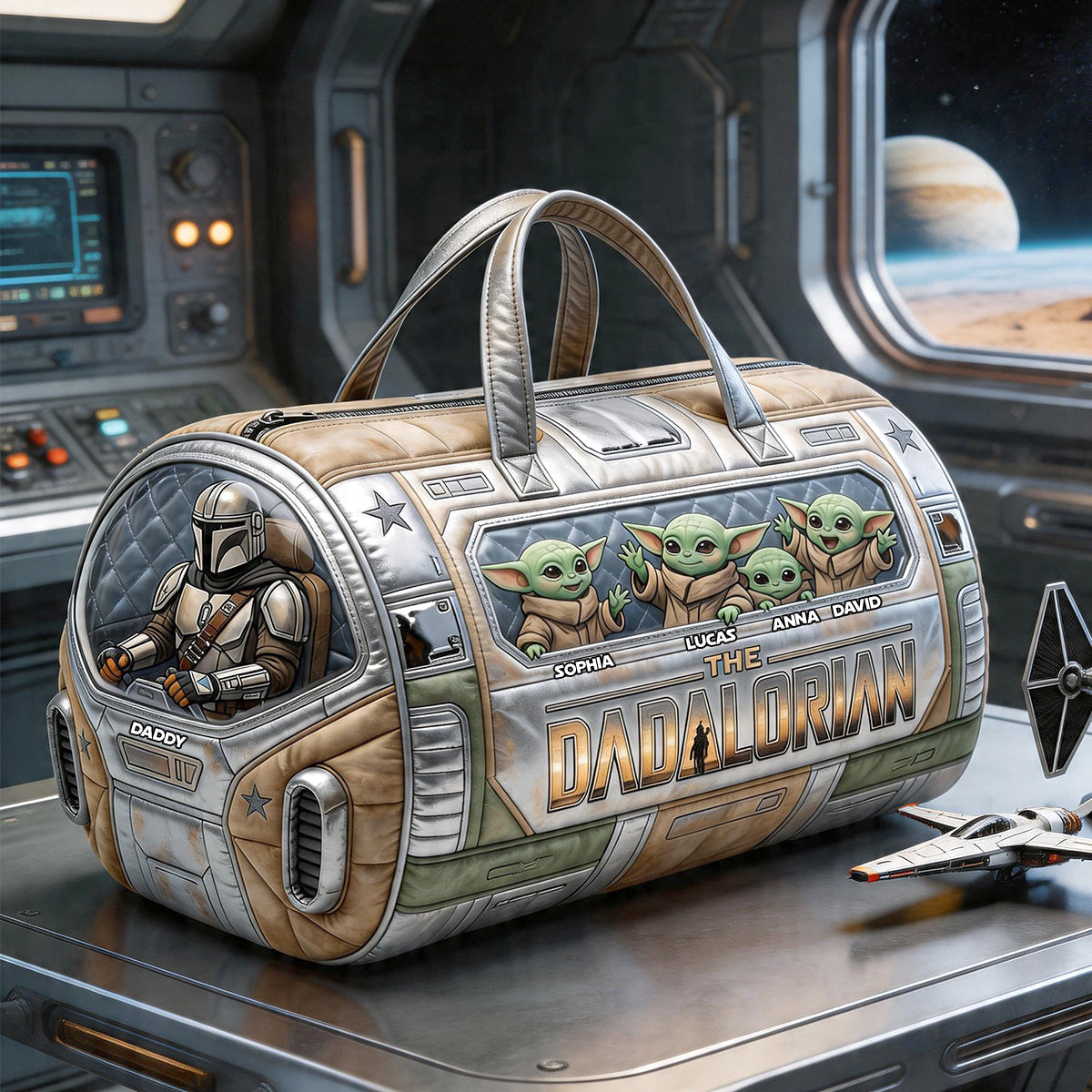 Personalized Galactic Tracker Duffle Bag Gift for Dad Quilted Duffle Bag GradoCreations