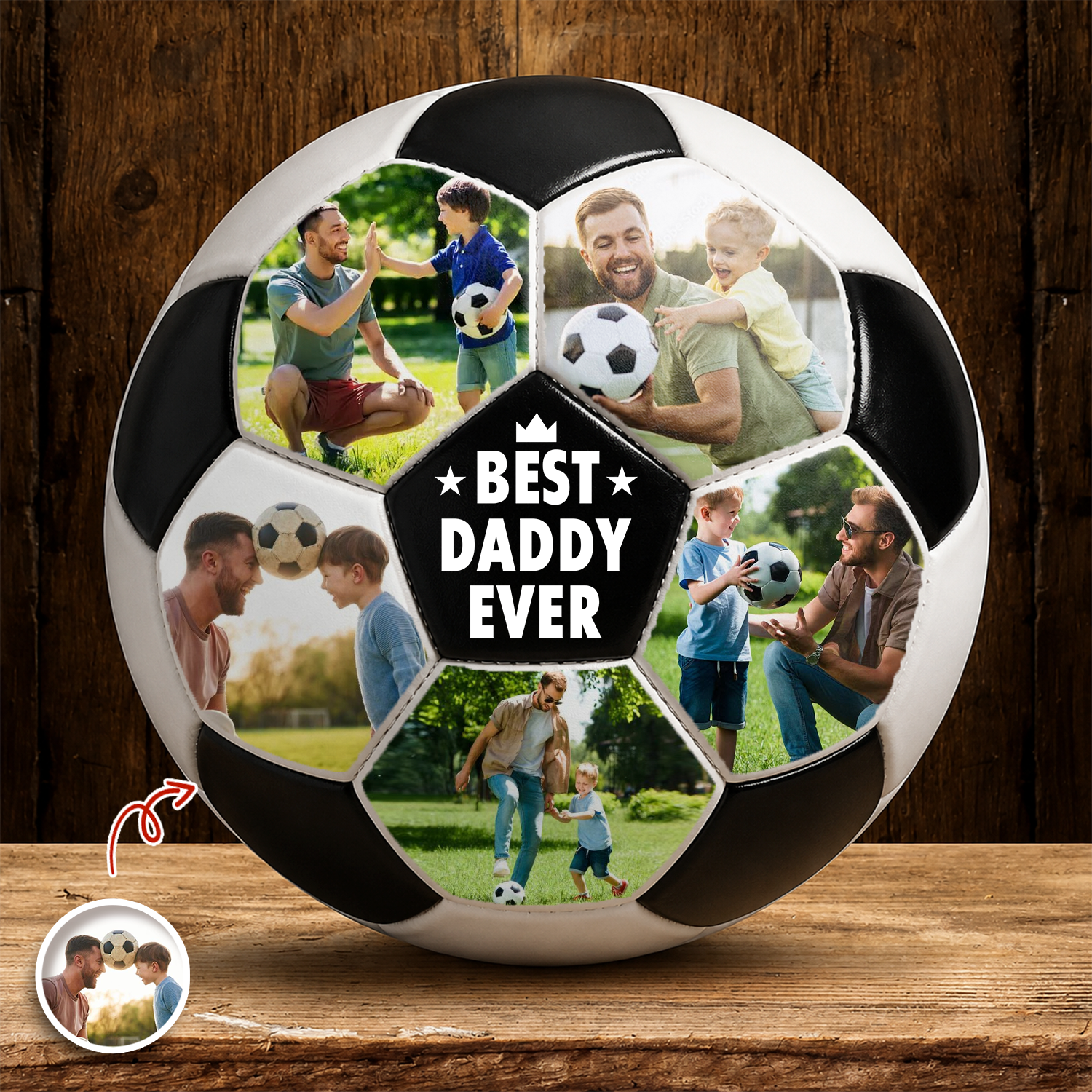 Custom Soccer Ball Gift for Dad Personalized Photo Best Coach Ever Baseball Ball Fix GradoCreations