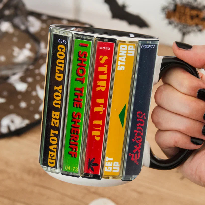 Bob Marley Retro Music Cassette Accent Mug Ceramic Gift GradoCreations