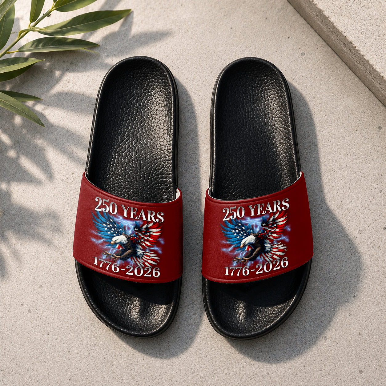 Patriotic American Slide Sandals Custom Design Gift for Dad HN590 - Slide Sandals GradoCreations