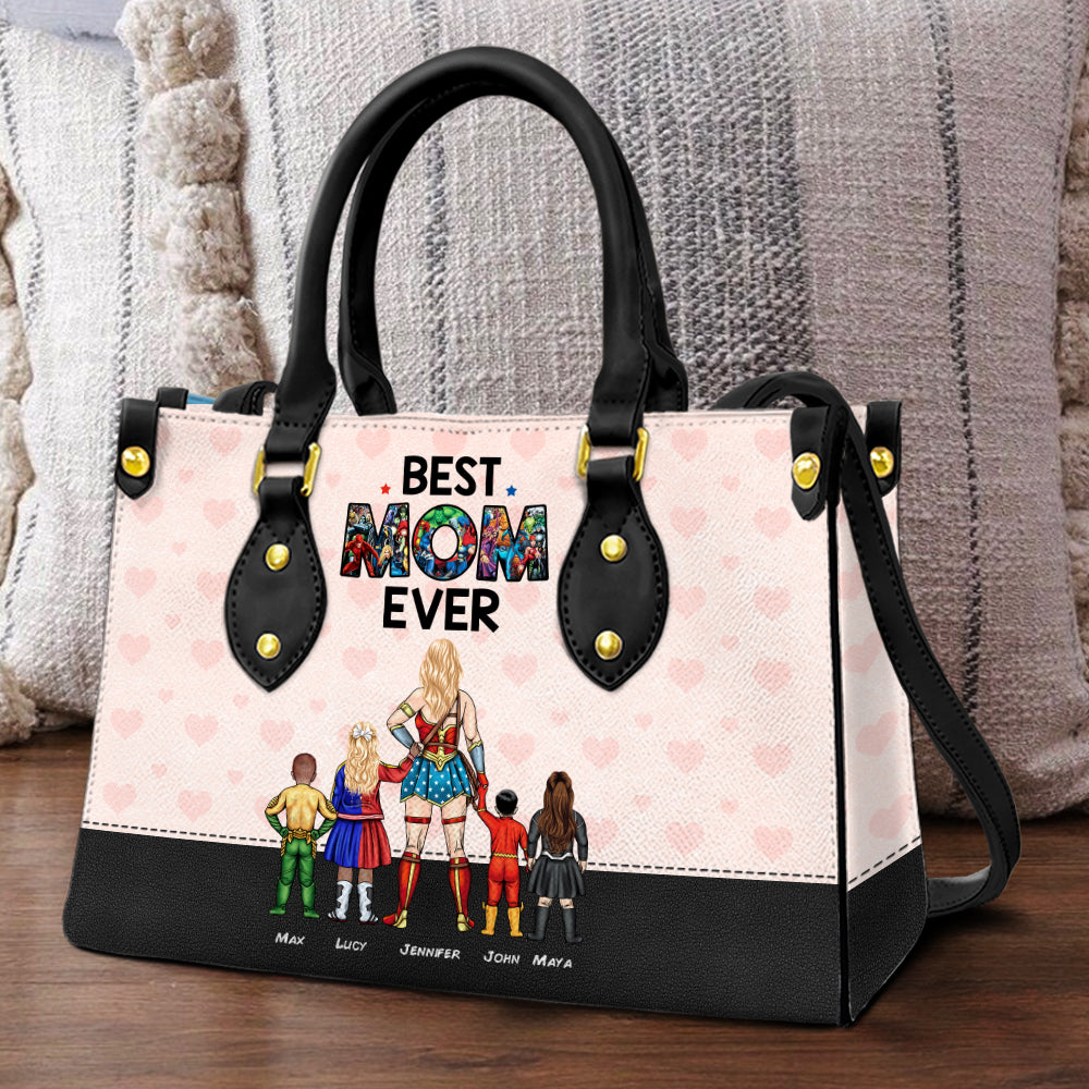 Personalized Leather Super Hero Mom Bag Gift for Mother | GradoCreations