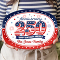 Personalized Family Name Platter USA 250th Anniversary Gift HN590 - Platter GradoCreations