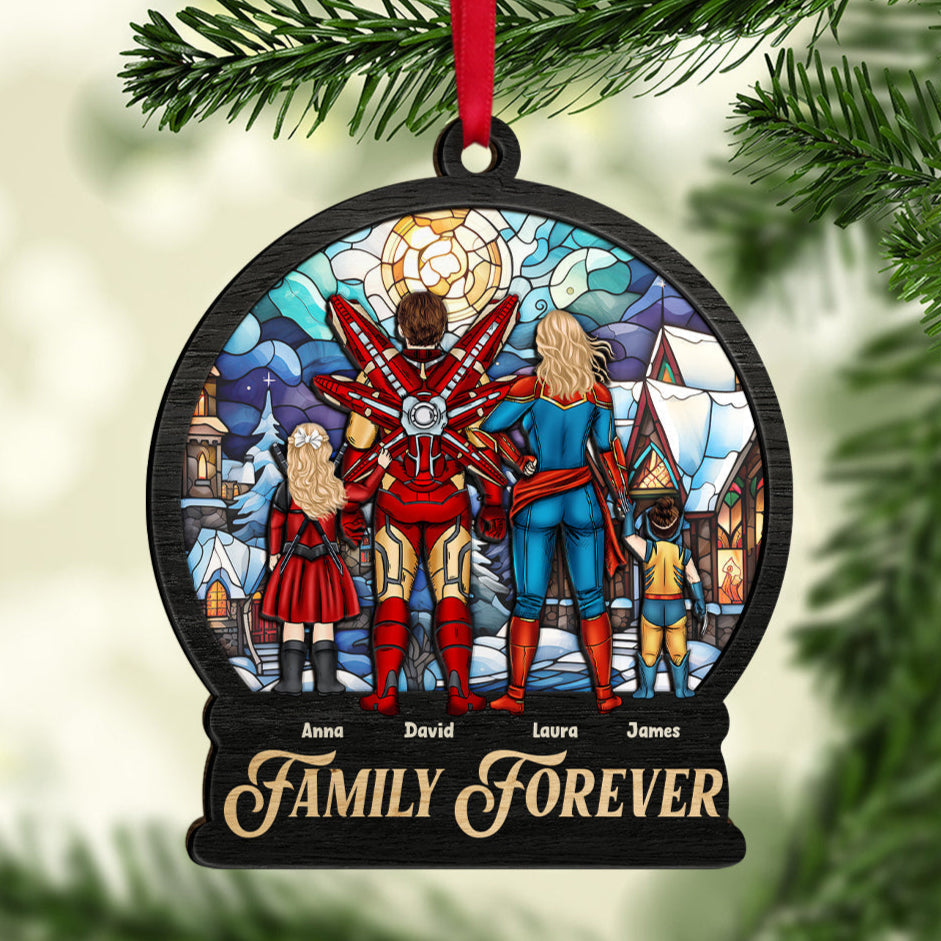 Personalized Superhero Family Ornament Christmas Gift