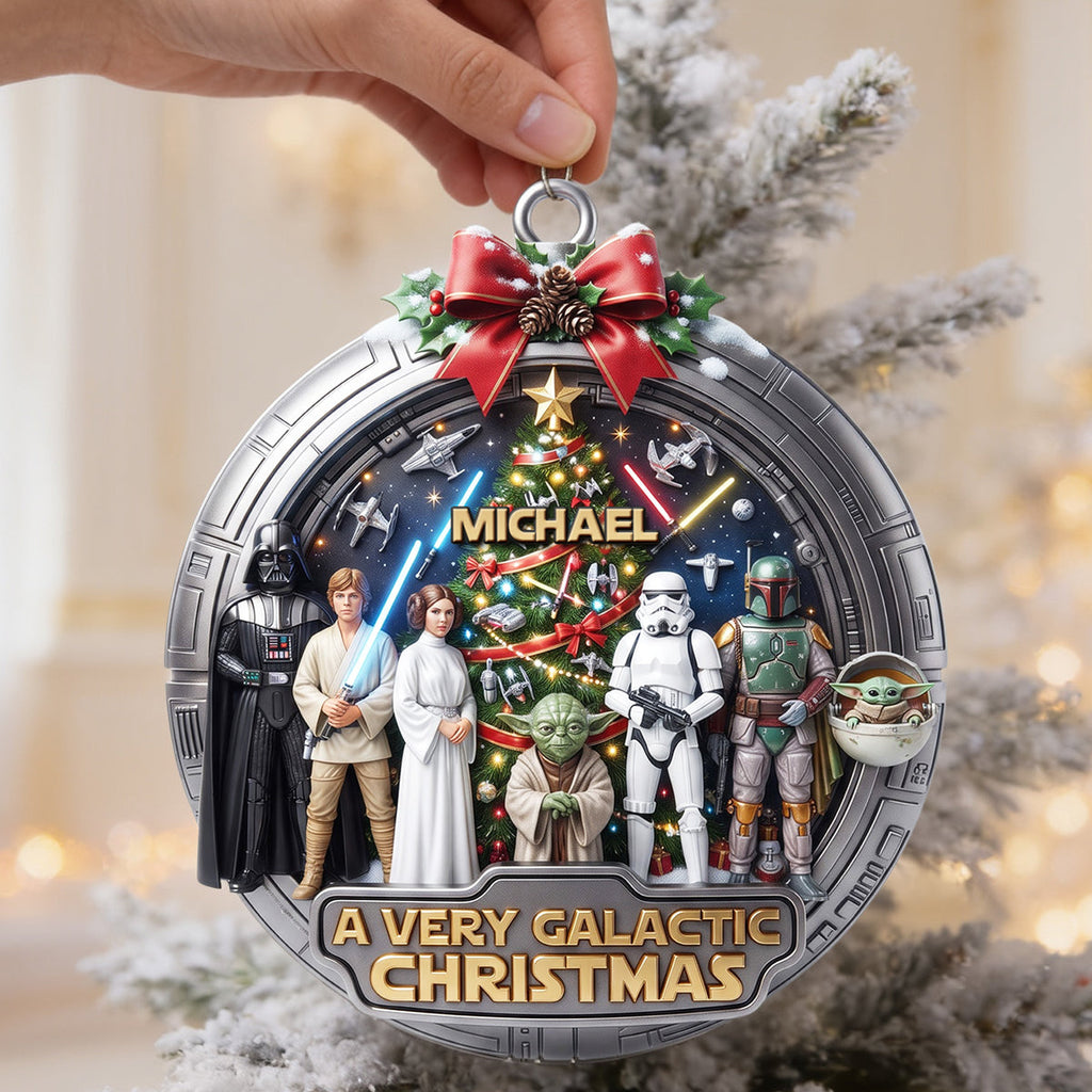 Personalized Galactic Christmas Acrylic Ornament Custom Name Gift Ornament GradoCreations