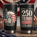 Personalized Statue of Liberty Tumbler Custom Name 250th Anniversary Gift HN590 - Fat Tumbler GradoCreations