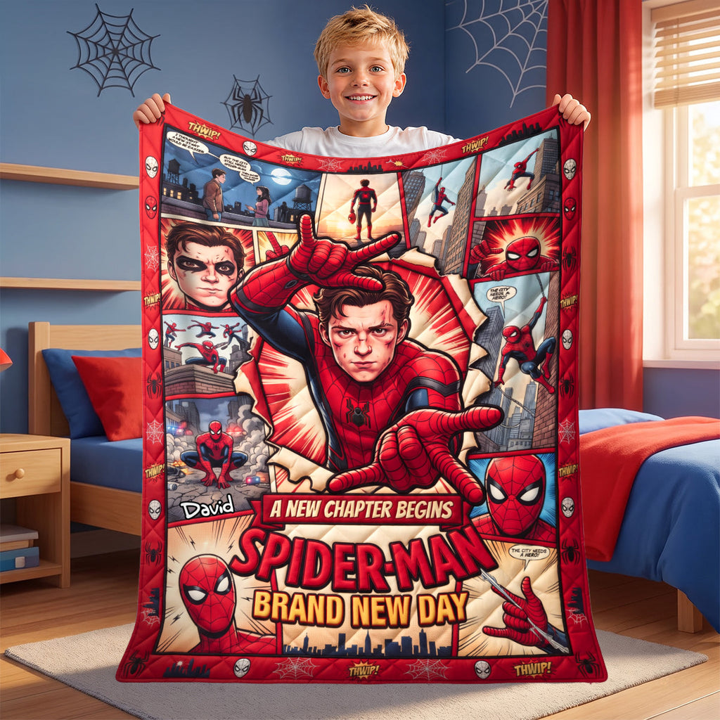 Personalized Spider-Man Blanket Custom Name Gift for Kids Blanket GradoCreations