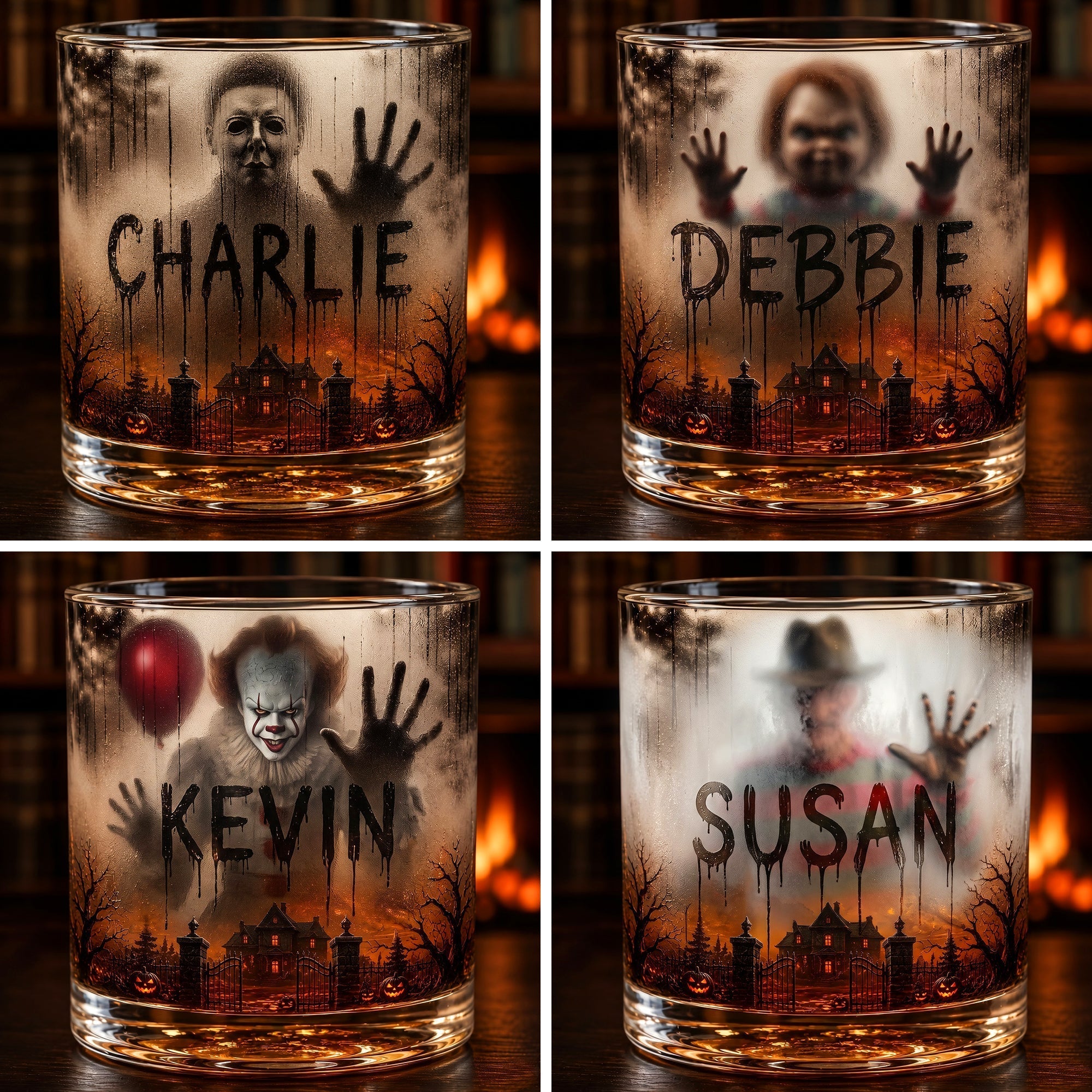 Personalized Halloween Whiskey Glass Custom Name Gift for Him/Her Whiskey Glass GradoCreations
