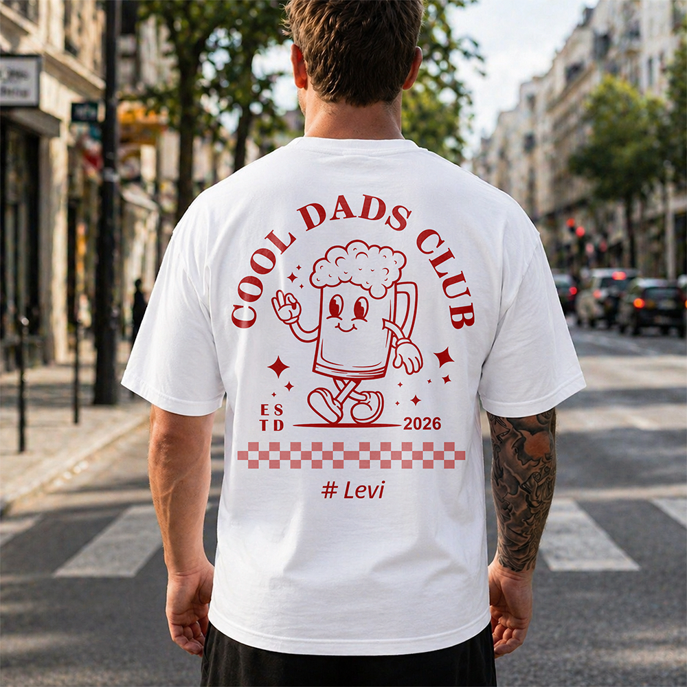 Personalized Cool Dads Club T-Shirt Custom Gift for Father HN590 - Tshirt Back GradoCreations