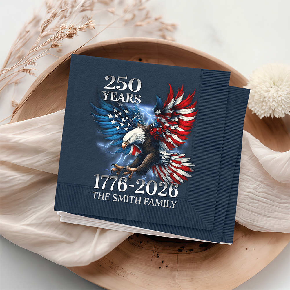 Personalized 250th Anniversary Eagle Napkins Unique Gift HN590 - Napkins GradoCreations