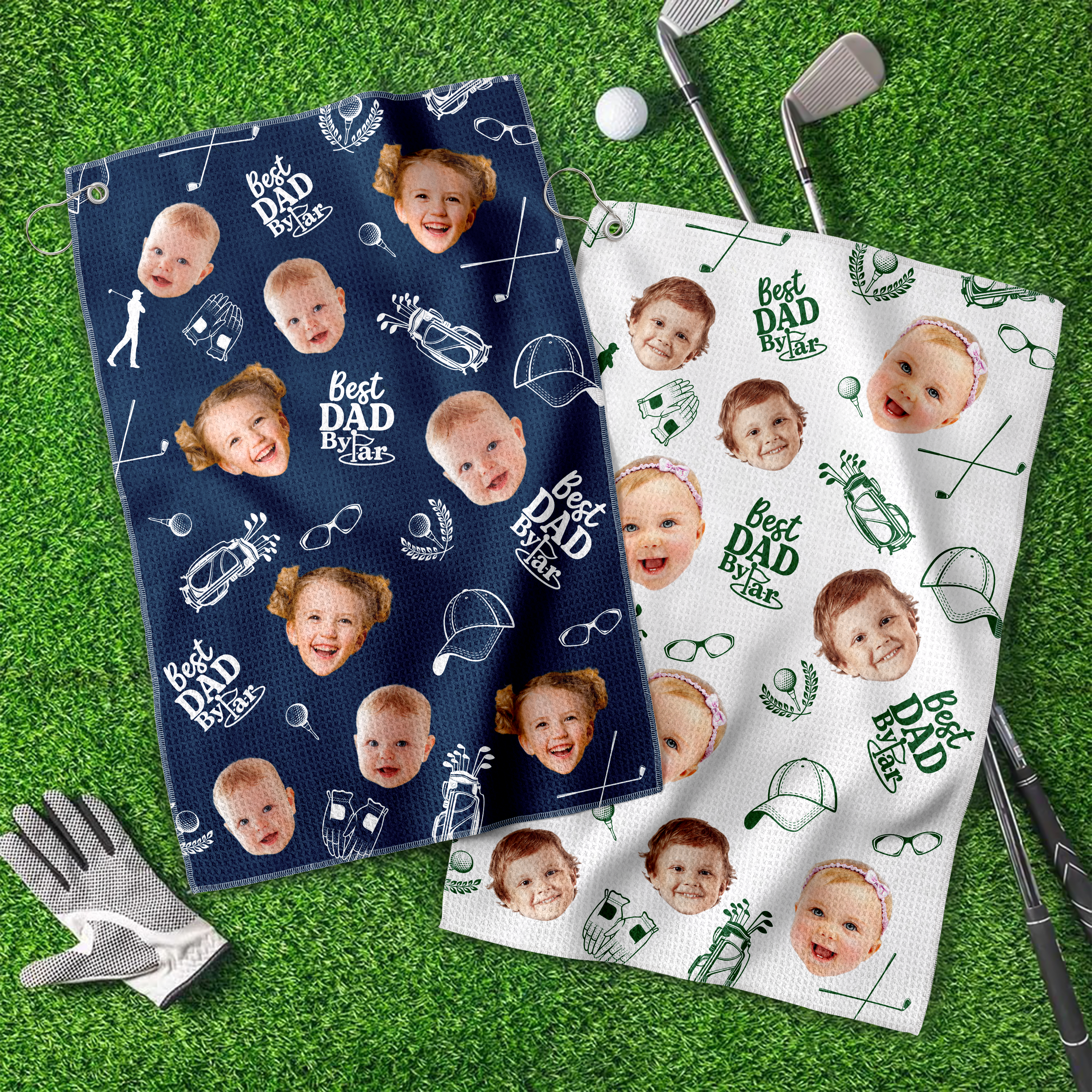 Personalized Funny Golf Towel Custom Photo Gift for Dad HN590 - Golf Towel GradoCreations
