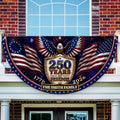 Personalized Family Name Patriotic Flag Custom 250th Birthday Gift HN590 - Non-Pleated Fan Flag GradoCreations