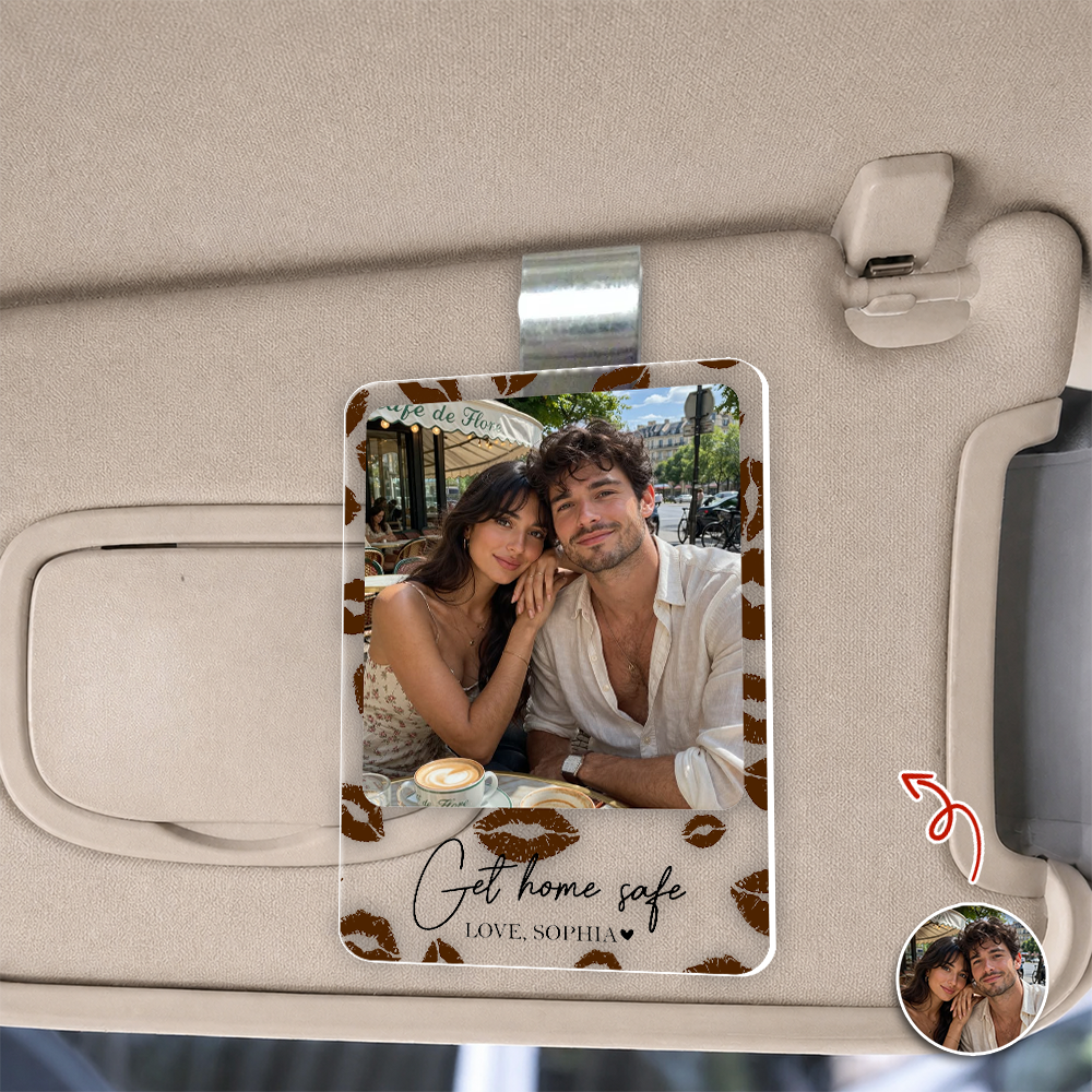 Personalized Photo Acrylic Car Visor Clip Gift for Dad Mom HN590 - Acrylic Car Visor Clip GradoCreations