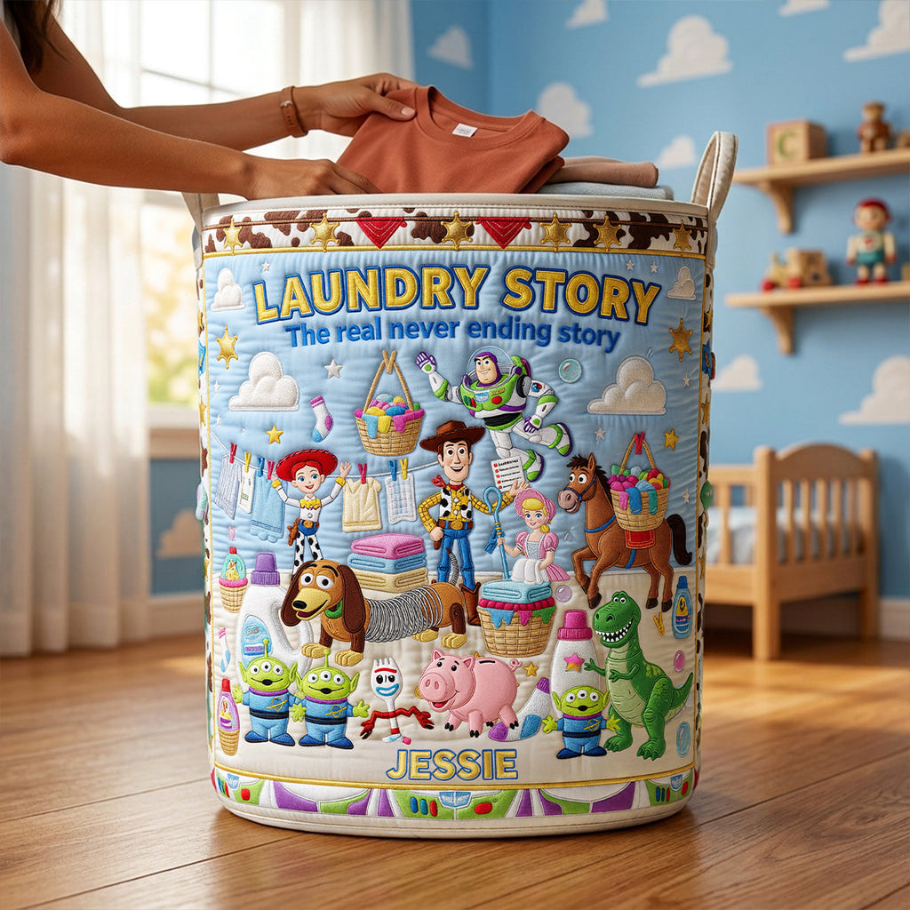 Personalized Quilted Laundry Basket Unique Gift for Movie Fans Quilted Laundry Basket GradoCreations