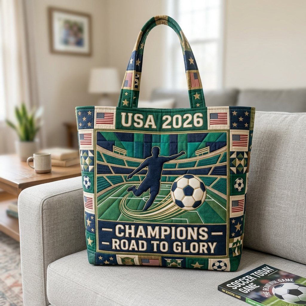 USA 2026 Champions Quilted Tote Bag Gift for Football Fan