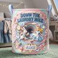 Personalized Quilted Laundry Basket Down The Laundry Hole Gift for Movie Fans Quilted Laundry Basket GradoCreations