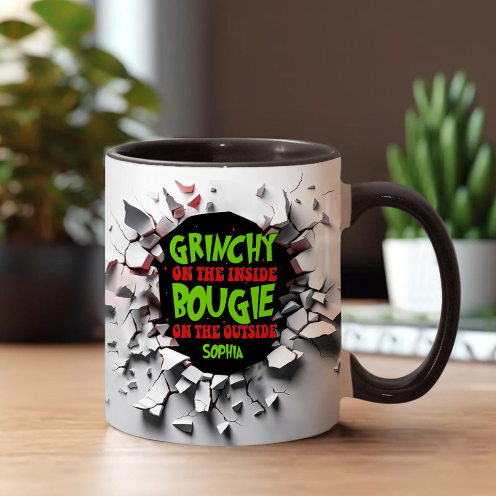 Personalized Christmas Accent Mug with Grinch Design for Holiday Gifts Accent Mug GradoCreations