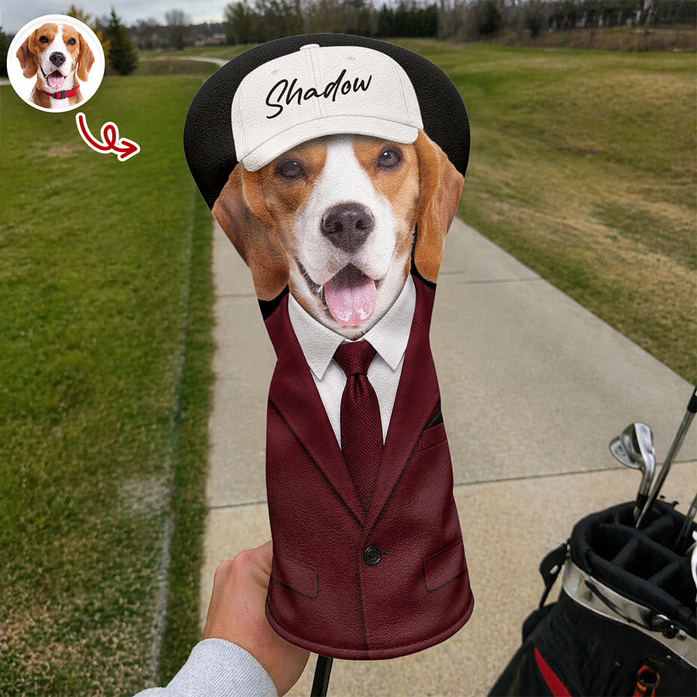 Personalized Dog Photo Golf Head Cover Custom Gift for Dog Dad HN590 - Golf Head Cover GradoCreations