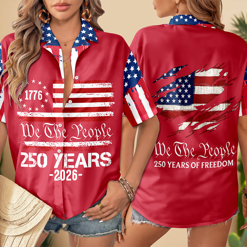 Personalized American Flag Hawaiian Shirt Custom Gift for 4th of July HN590 - AOP Hawai Shirt GradoCreations