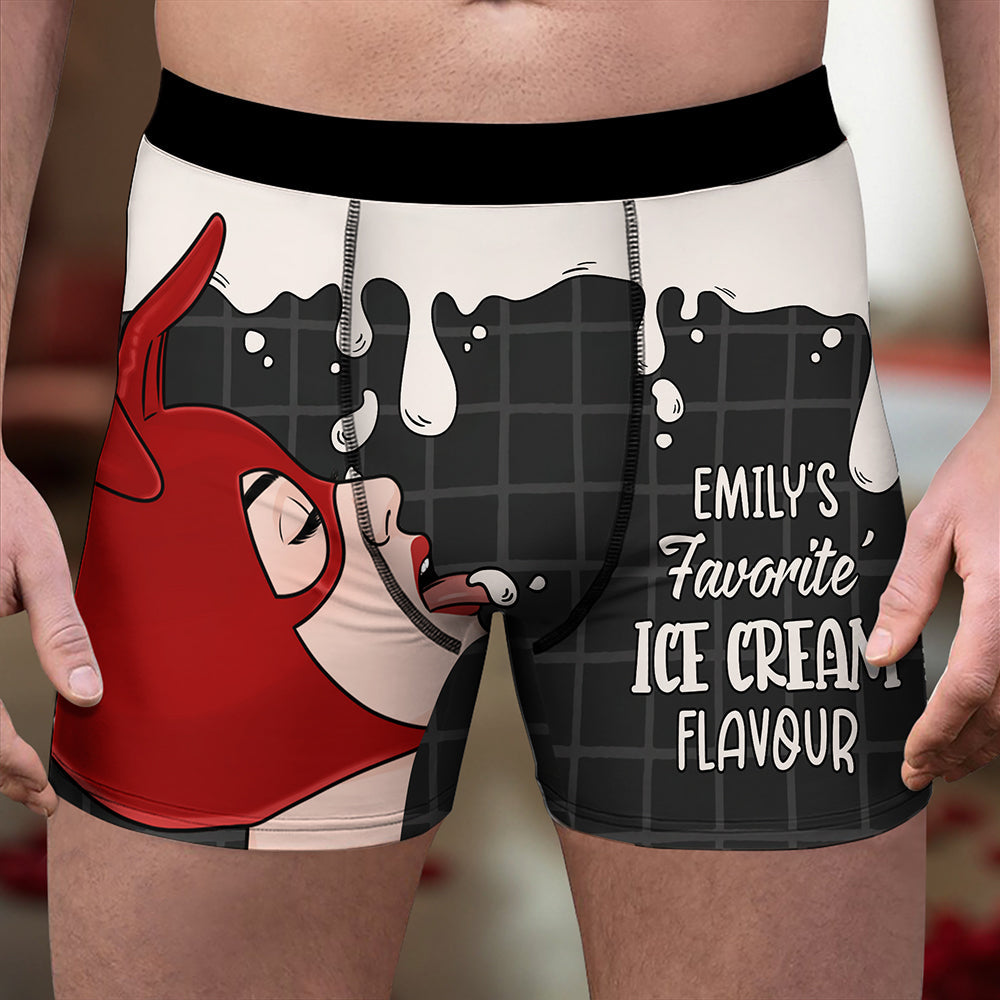 Personalized Ice Cream Flavor Boxers Custom Name Gift for Him HN590 - Boxer GradoCreations