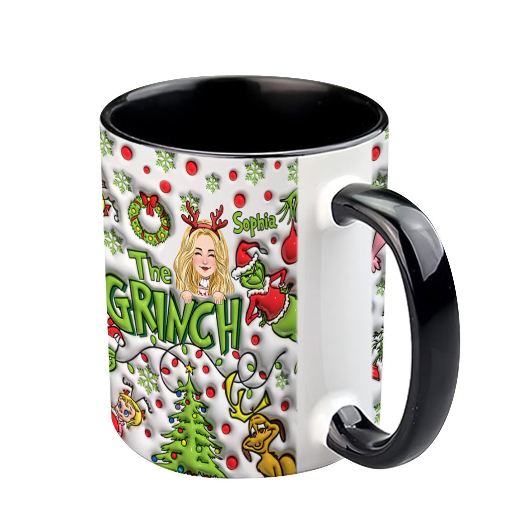 Personalized The Grinch Accent Mug Custom Name Christmas Gift Accent Mug GradoCreations