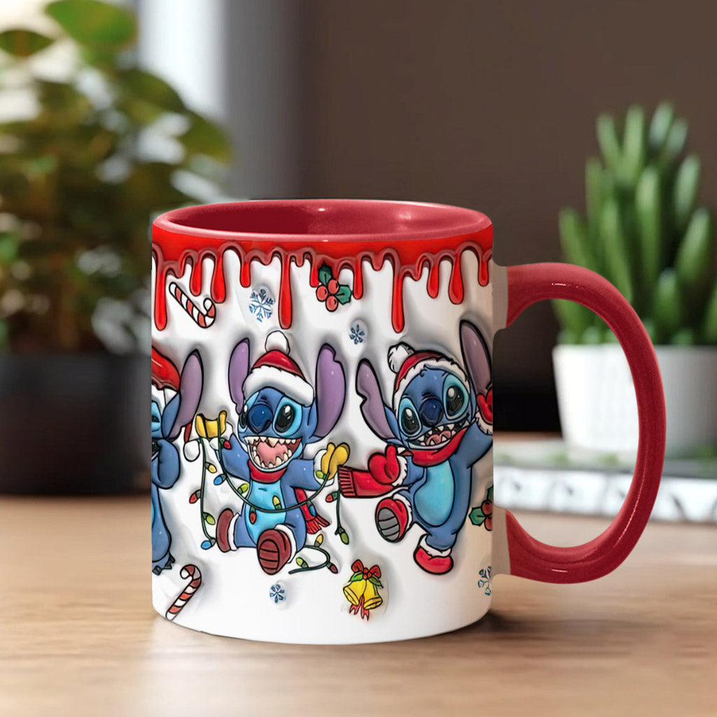 Personalized Christmas Accent Mug with Ohana Design for Mom Accent Mug GradoCreations