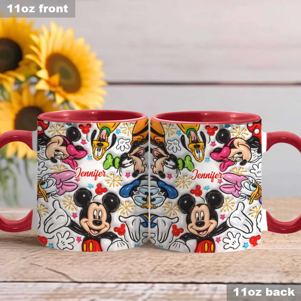 Personalized Mickey Mouse Accent Mug Custom Name Holiday Gift Accent Mug GradoCreations