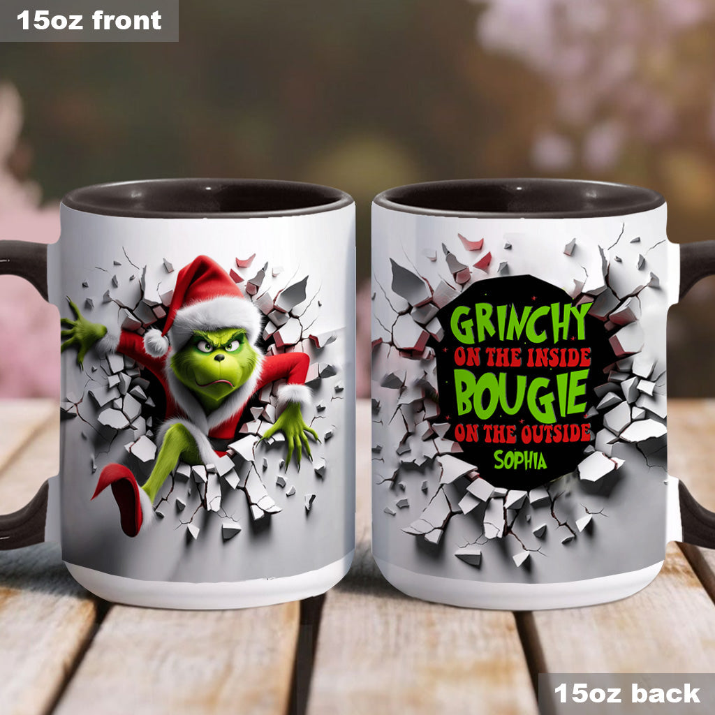 Personalized Christmas Accent Mug with Grinch Design for Holiday Gifts Accent Mug GradoCreations