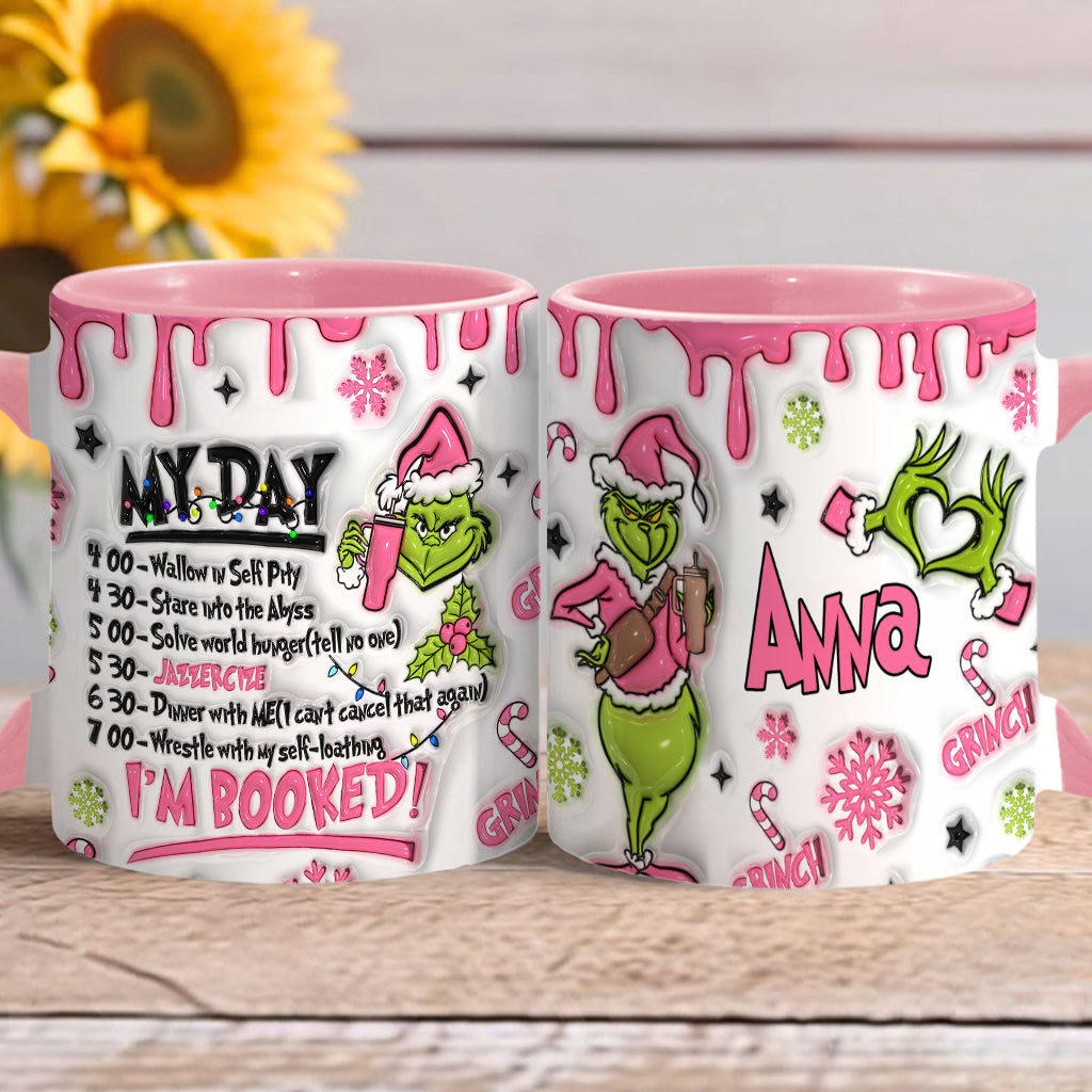 Personalized Christmas Accent Mug with Grinch Design for Hot Cocoa Accent Mug GradoCreations