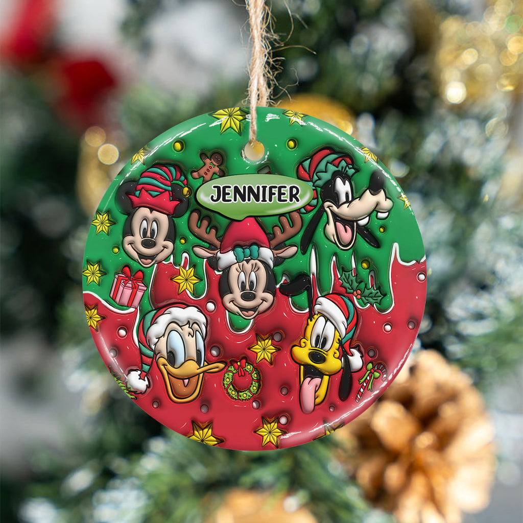 Personalized Ceramic Circle Ornament Christmas Gift for Kids Ceramic Circle Ornament GradoCreations