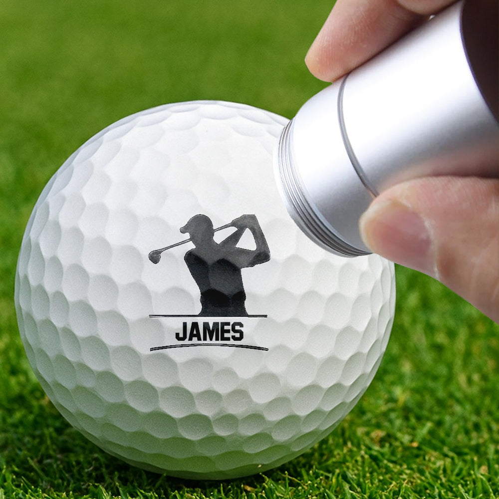 Personalized Golf Ball Stamp Box Custom Gift for Dad HN590 - Golf Ball Stamp Box AI FIX GradoCreations